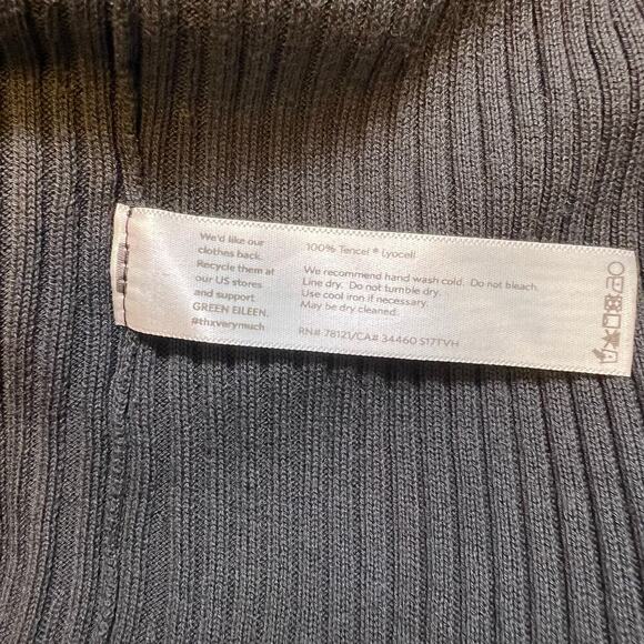 Eileen Fisher Charcoal Grey Ribbed Open Front Cardigan Small 100% Tencel EUC - Picture 7 of 7